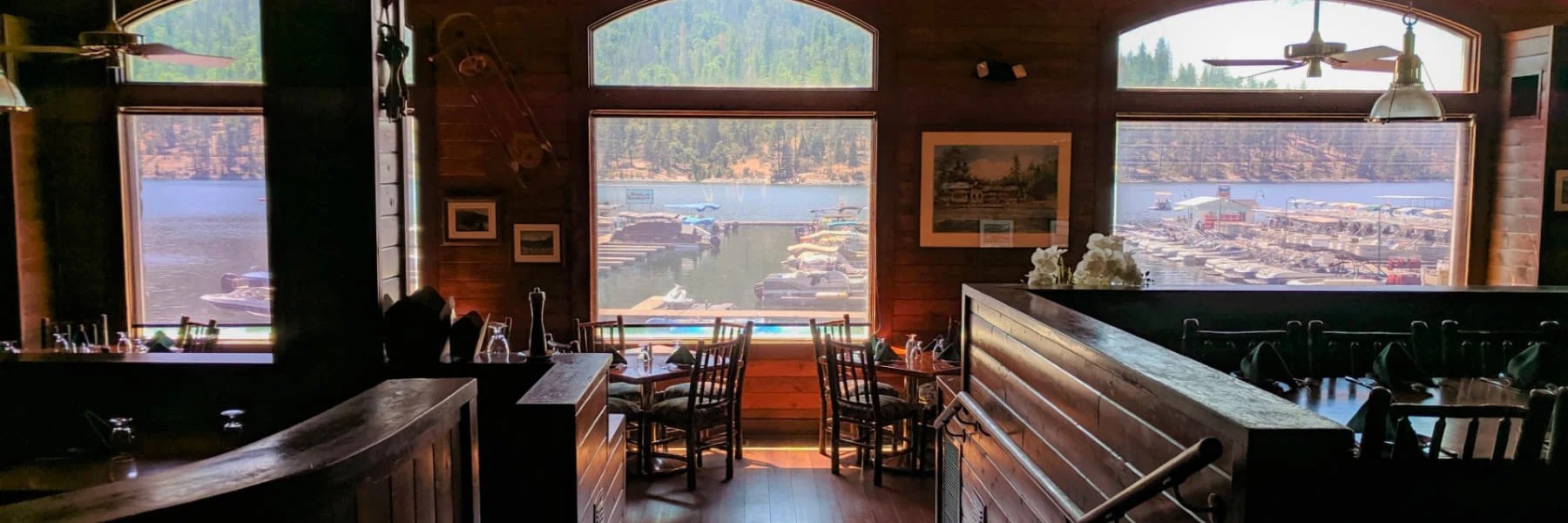 The lake-side dining room at Ducey's